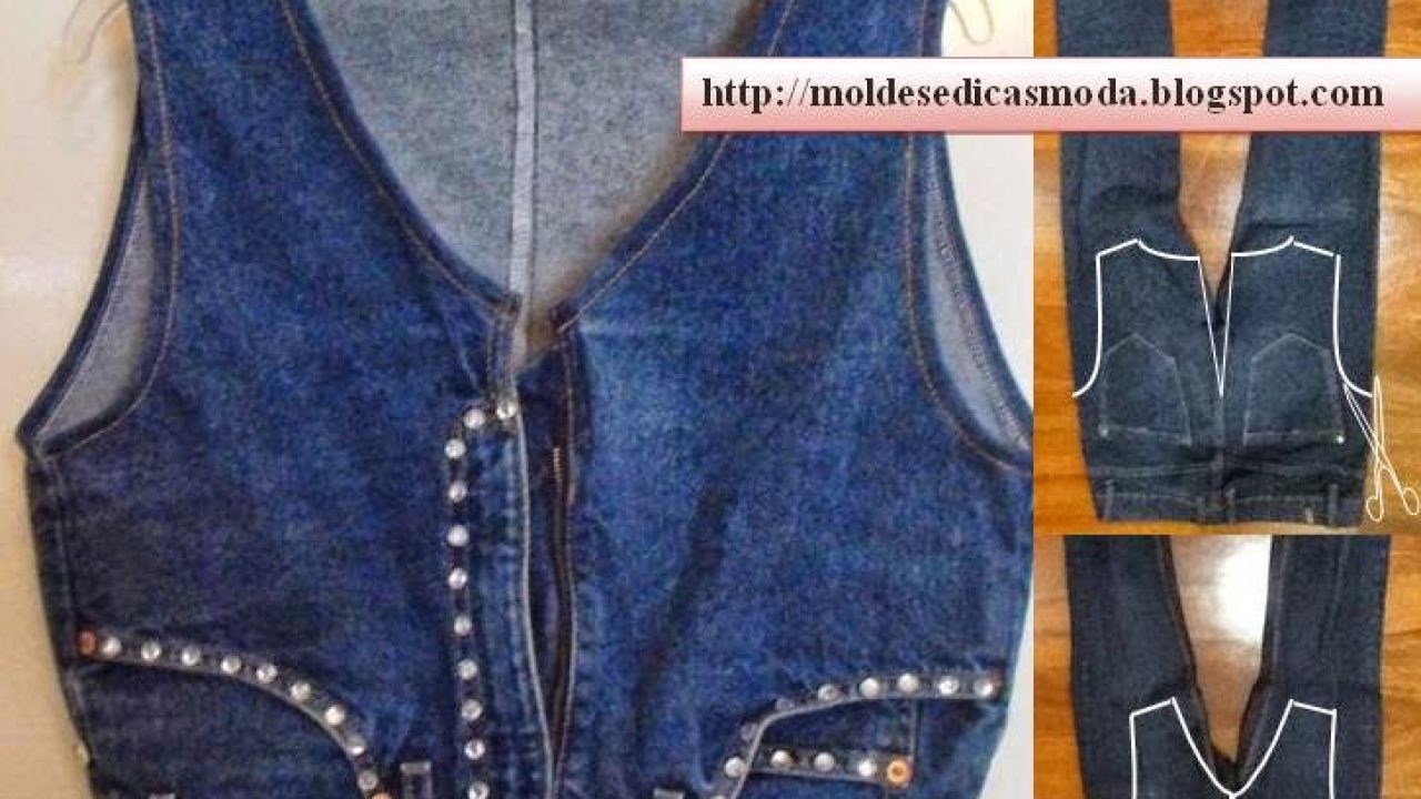 colete de calça jeans customização