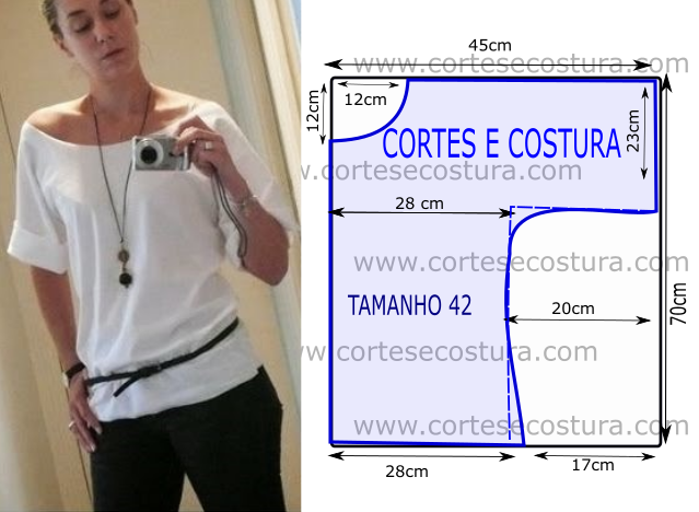 camisola de fácil corte e costura