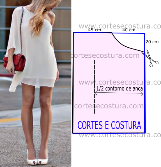 vestido ombro só manga longa