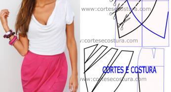 Saia drapeada rosa