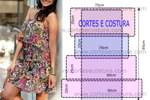 vestido floral com babado