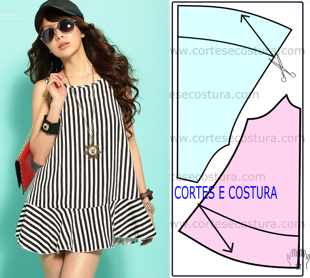 vestido riscas preto e branco