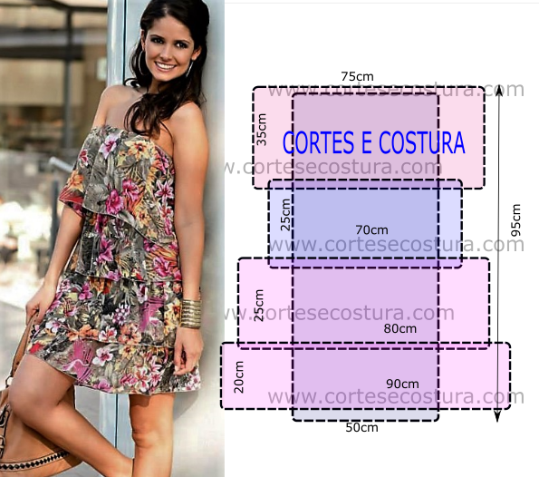 vestido floral com babado