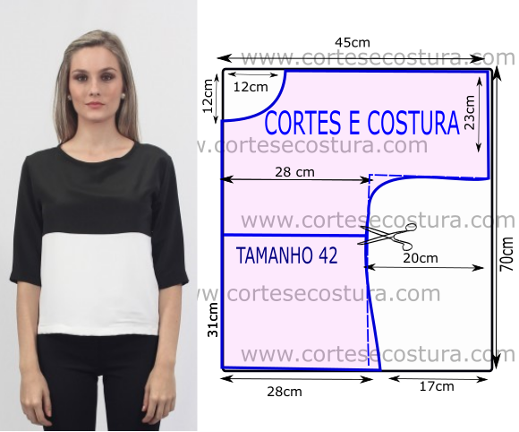 blusa tecido crepe